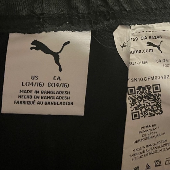 Puma Joggers Sweatpants. Kids 14-16. Black - Picture 5 of 5